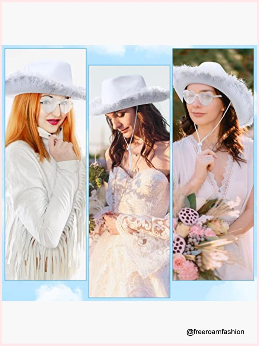 Cowgirl Hat Set with Bandana & Heart Glasses for Party - Picture 4 of 7